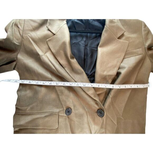 Zara Womens Blazer Double Breasted Jacket S Small Tan Brown 8674/565 NWOT - Picture 4 of 8